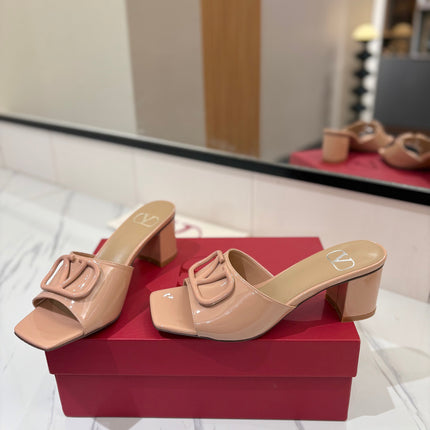 VALENTINO 26S HIGH-HEEL SANDALS 60 MM IN NUDE PINK PATENT CALFSKIN