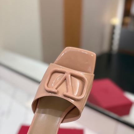 VALENTINO 26S HIGH-HEEL SANDALS 60 MM IN NUDE PINK PATENT CALFSKIN