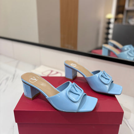 VALENTINO 26S HIGH-HEEL SANDALS 60 MM IN SKY BLUE PATENT CALFSKIN