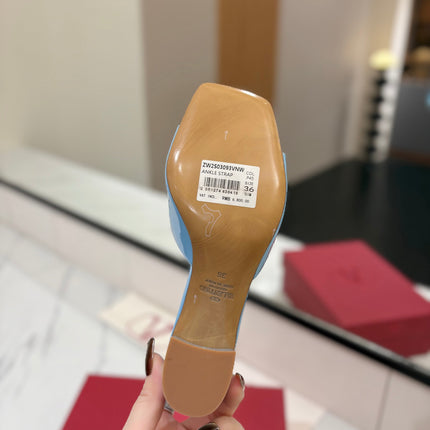 VALENTINO 26S HIGH-HEEL SANDALS 60 MM IN SKY BLUE PATENT CALFSKIN