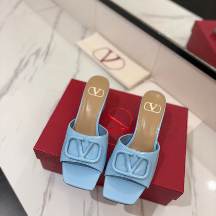 VALENTINO 26S HIGH-HEEL SANDALS 60 MM IN SKY BLUE PATENT CALFSKIN