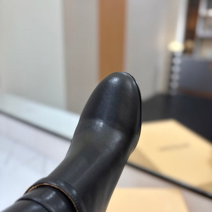 VALENTINO 25S GARAVANI PATTIE KNEE-HIGH BOOTS 80 MM IN BLACK CALFSKIN