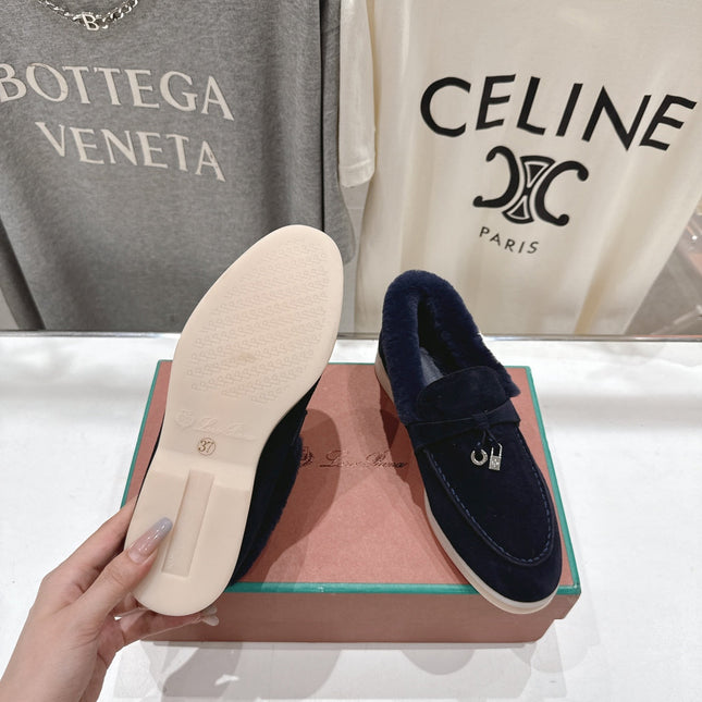 LP 25S SUMMER CHARMS WALK LOAFERS IN DARK NAVY SUEDE AND FLEECE