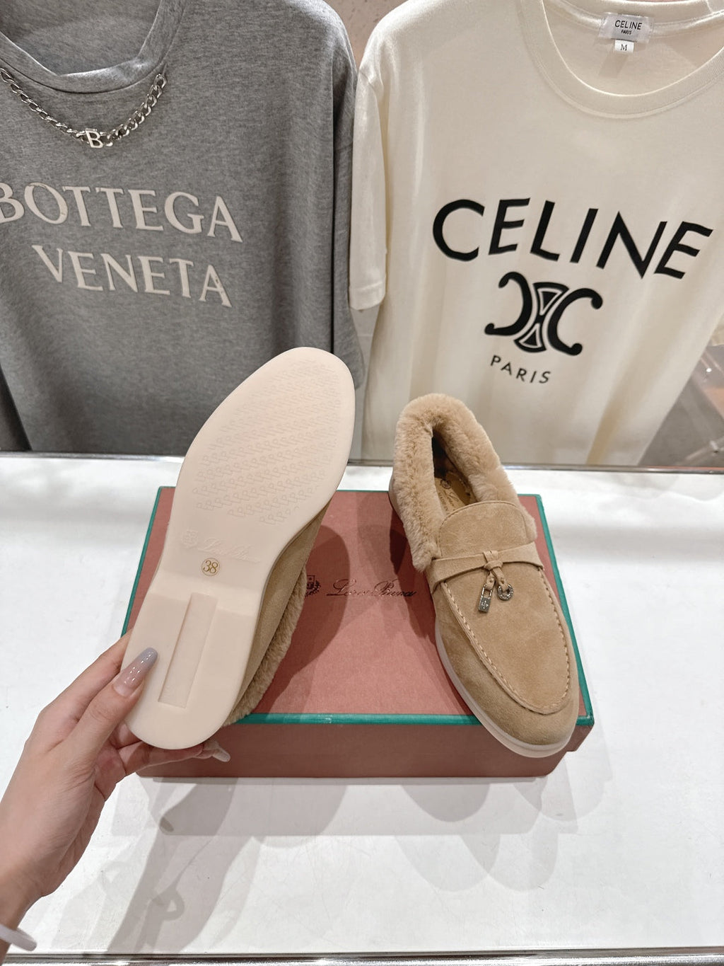 LP 25S SUMMER CHARMS WALK LOAFERS IN LIGHT BEIGE SUEDE AND FLEECE