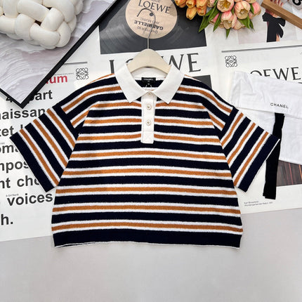 CHANEL 25S SHORT-SLEEVE STRIPED SHIRT 598