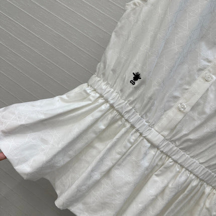 DIOR WHITE SLEEVELESS TOP WITH RUCHED WAIST
