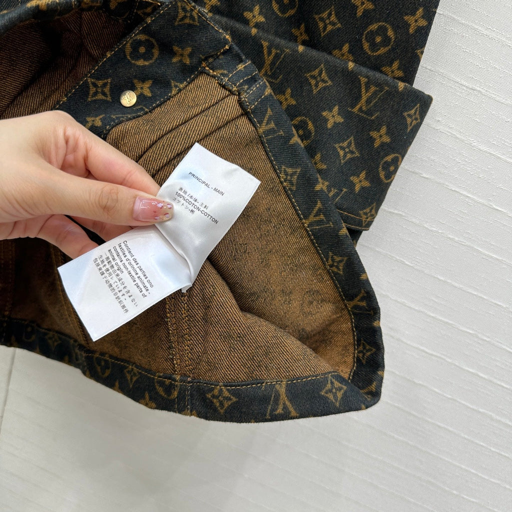 LV DENIM SLEEVELESS DRESS WITH LOGO 264410