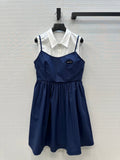 MIUMIU FAUX TWO-PIECE DRESS WITH STRAPS 268351