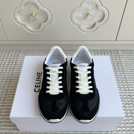CELINE 26S TRIOMPHE RUNNER SNEAKERS IN BLACK NYLON AND SUEDE