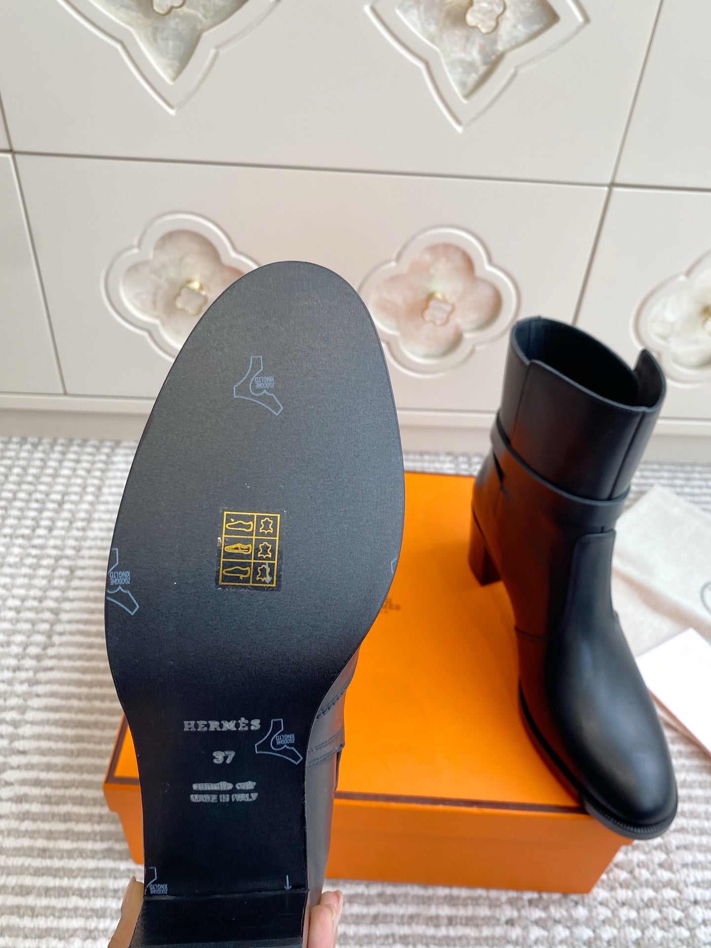 HM 25S FRENCHIE 50 ANKLE BOOT 50 MM IN BLACK LAMBSKIN WITH SILVER HARDWARE