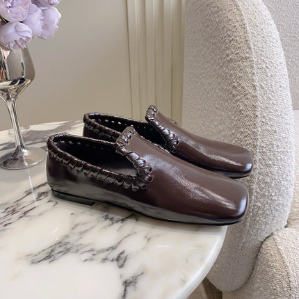 BOTTEGA VENETA 26S SABATO LOAFERS IN DARK BROWN CALFSKIN