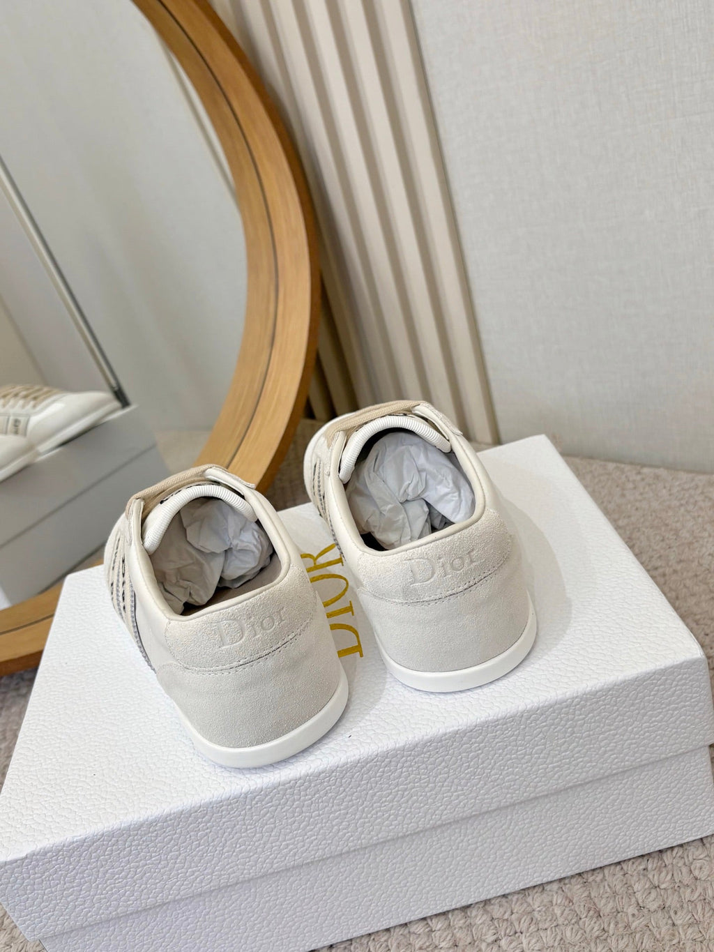 DIOR 26S SNEAKERS IN CREAM WHITE SUEDE