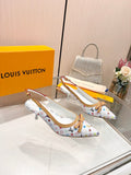 LV 26S BOW-DETAIL SLINGBACK PUMPS 55 MM IN MULTICOLOR MONOGRAM CANVAS