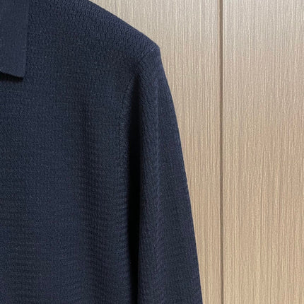 LORO PIANA 26S LONG-SLEEVE KNIT POLO SWEATER 910