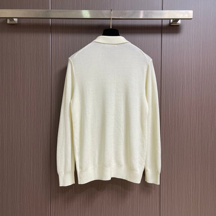LORO PIANA 26S LONG-SLEEVE KNIT POLO SWEATER 909