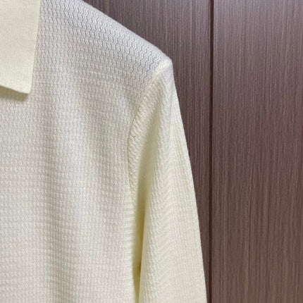 LORO PIANA 26S LONG-SLEEVE KNIT POLO SWEATER 909