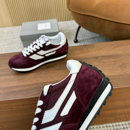 TOM FORD SNEAKERS  IN DARK BURGUNDY RED MESH AND SUEDE 434241