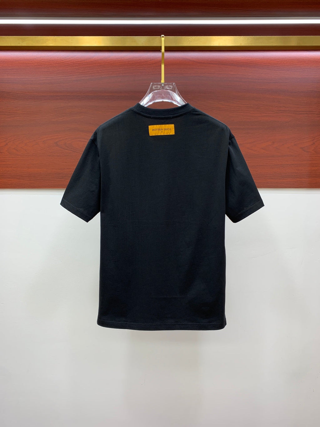 LV T-SHIRT IN BLACK PURE COTTON CLASSIC LOGO PATTERN 238881