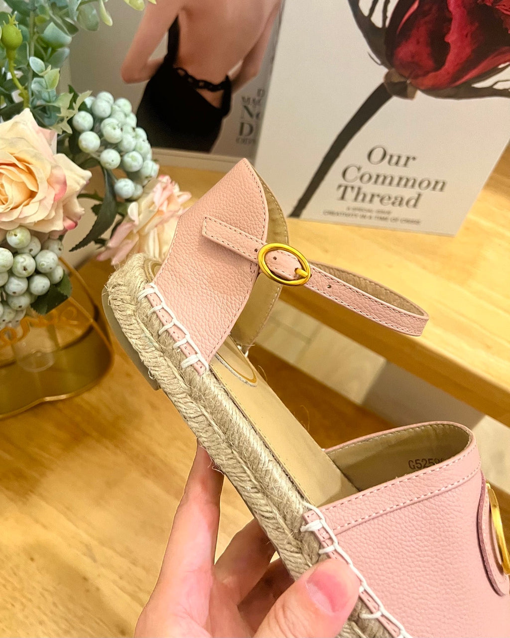VALENTINO 26S ESPADRILLE SHOES IN LIGHT PINK CALFSKIN