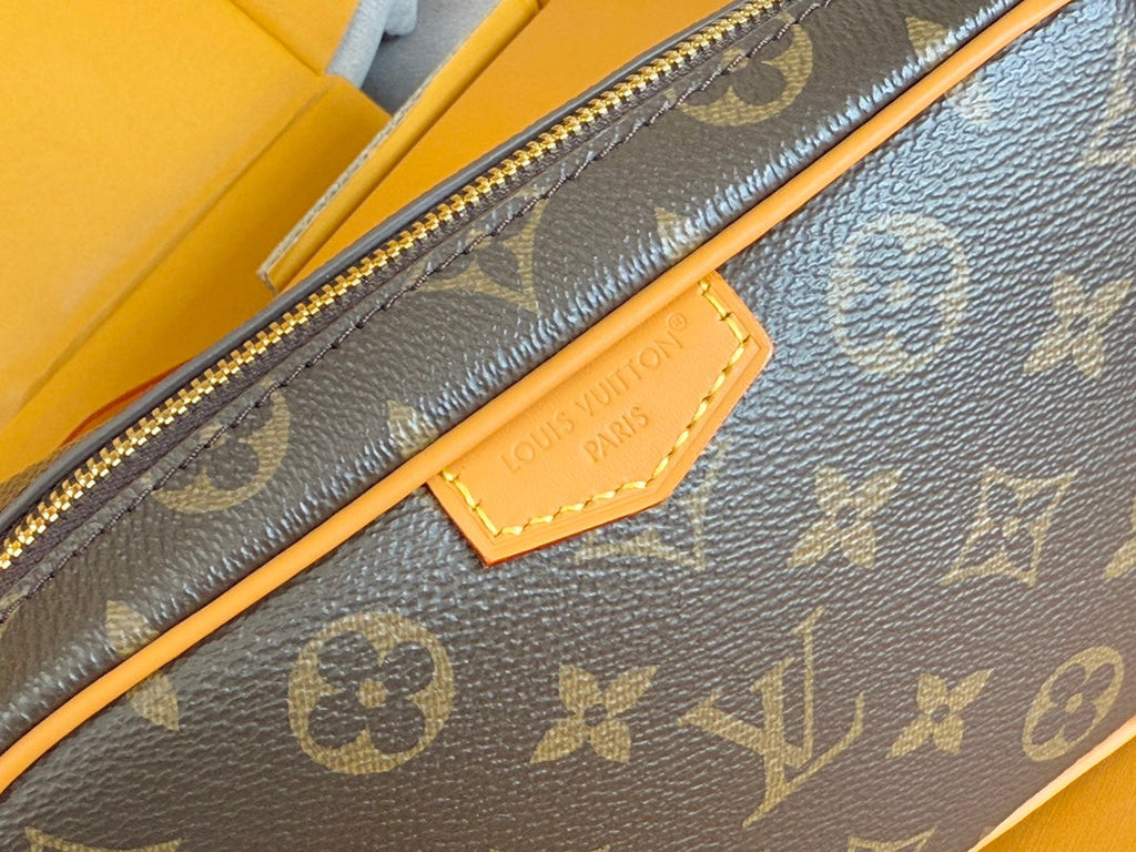 TROCADERO BAG 20 IN BROWN MIX ORANGE MONOGRAM ECLIPSE CANVAS