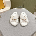 FENDI 26S WIDE CROSS-STRAP SANDALS IN WHITE LAMBSKIN