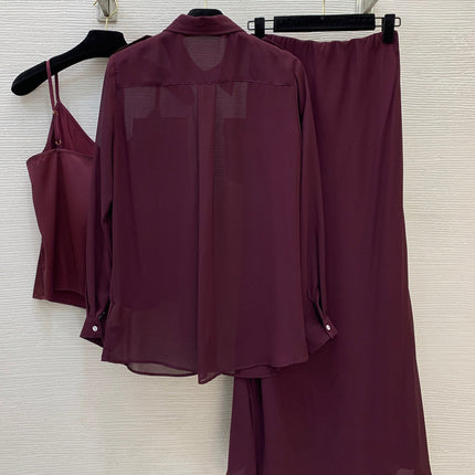 LORO PIANA 26S THREE-PIECE SHIRT SKIRT SET 970