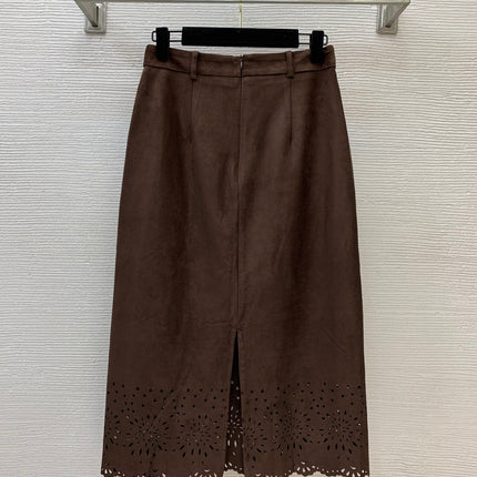 LORO PIANA 26S LONG-SLEEVE SHIRT & MIDI SKIRT SET 880