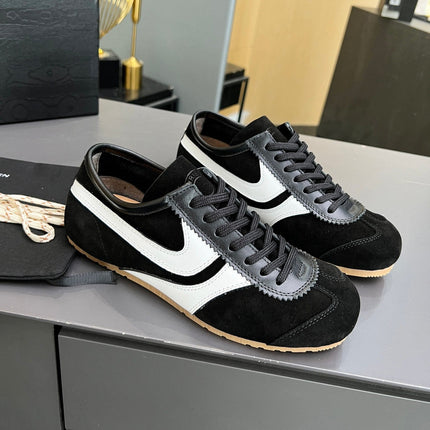 DRIES VAN NOTEN SNEAKER IN BLACK AND WHITE SUEDE