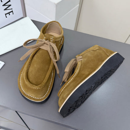 LOEWE 26S ANKLE BOOTS IN OLIVE BROWN SUEDE