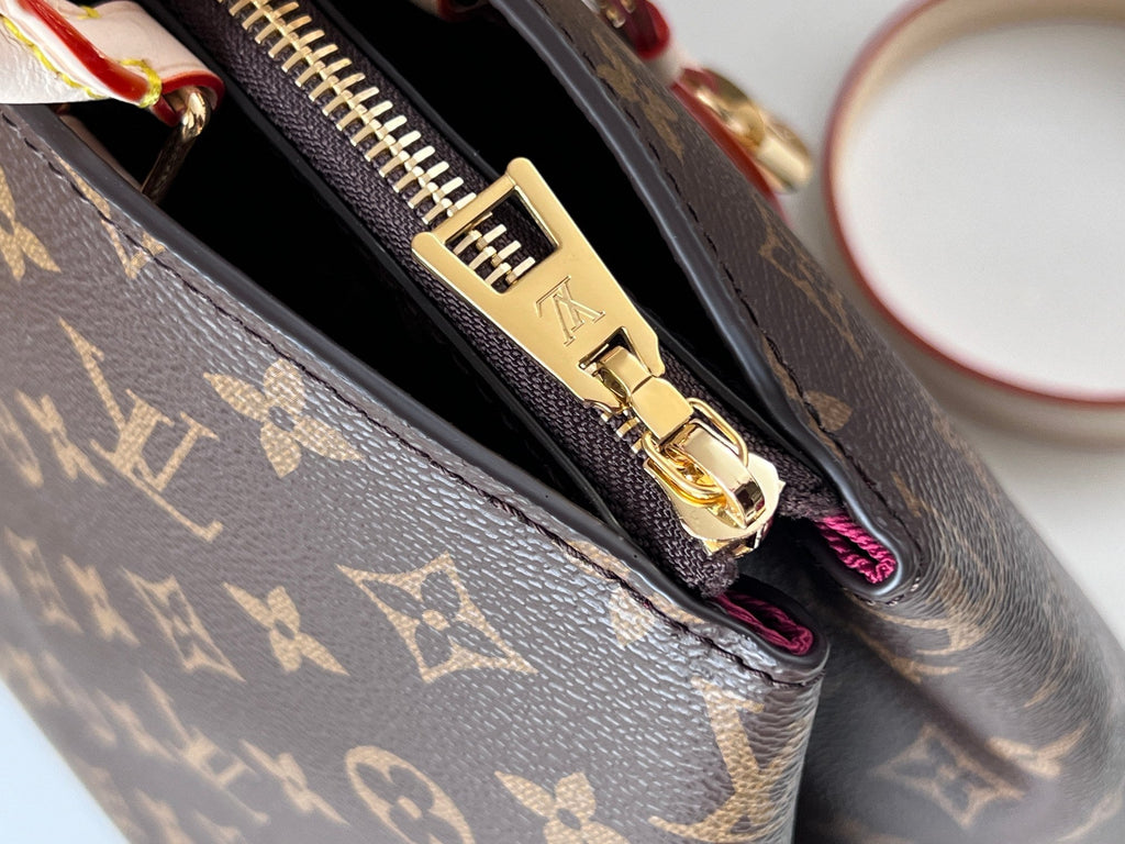 GRAND PALAIS TOTE BAG 34 IN BROWN MONOGRAM COATED CANVAS