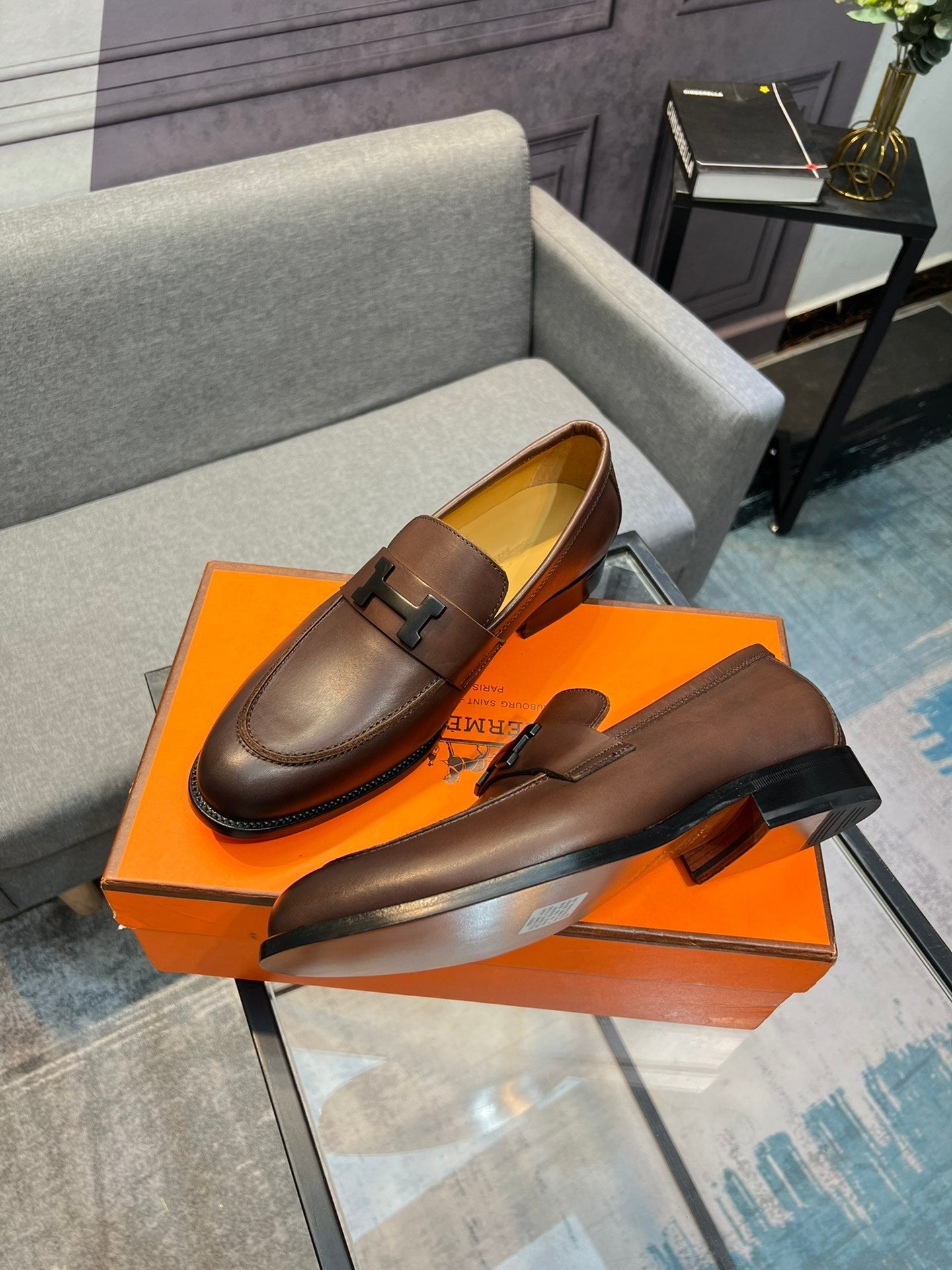 HM PARIS LOAFER BROWN CALFSKIN