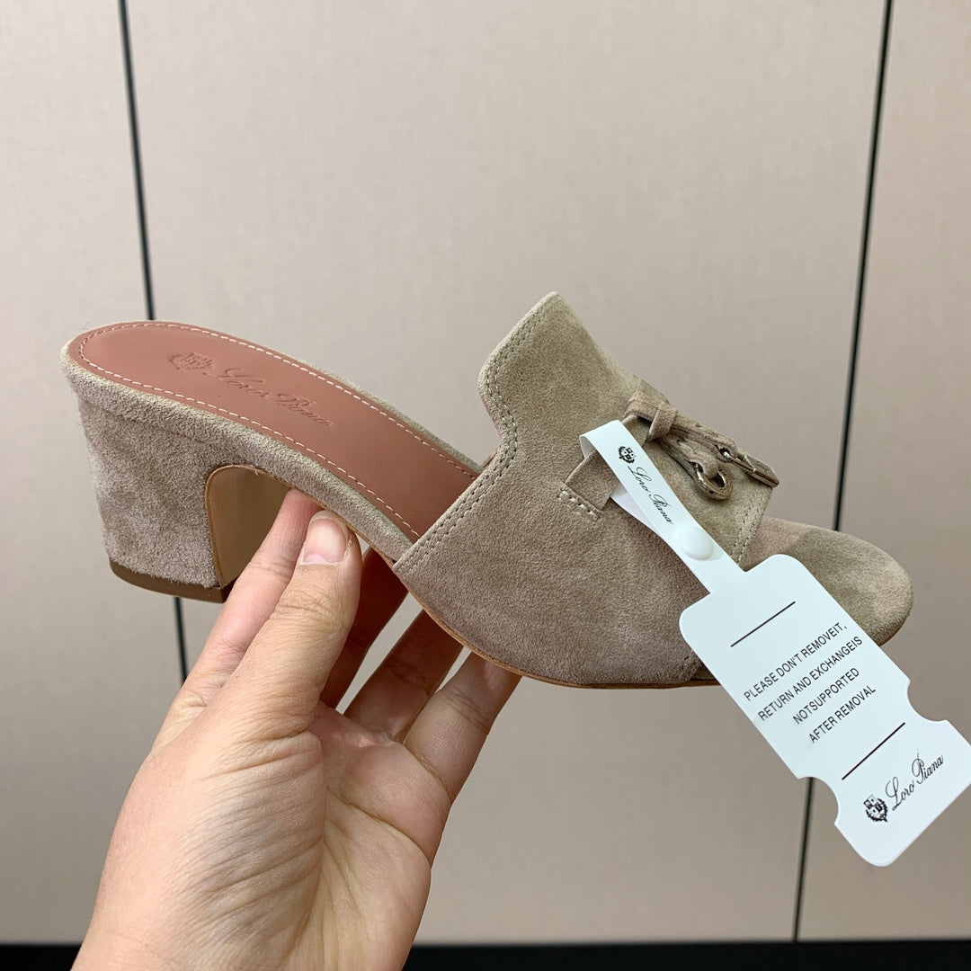 LP HIGH HEELS 25S IN STONE BROWN SUEDE