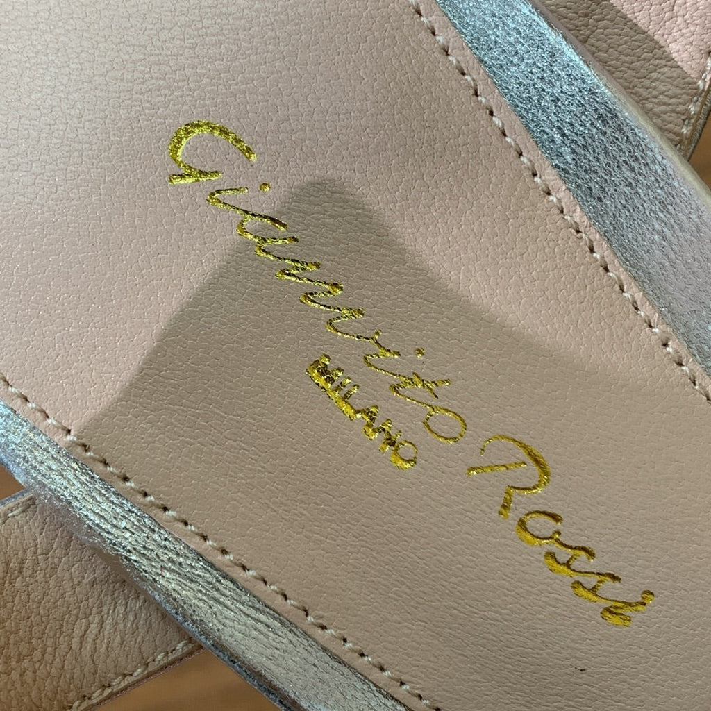 GIANVITO ROSSI 26S PLATFORM SANDALS 115 MM IN SILVER CALFSKIN