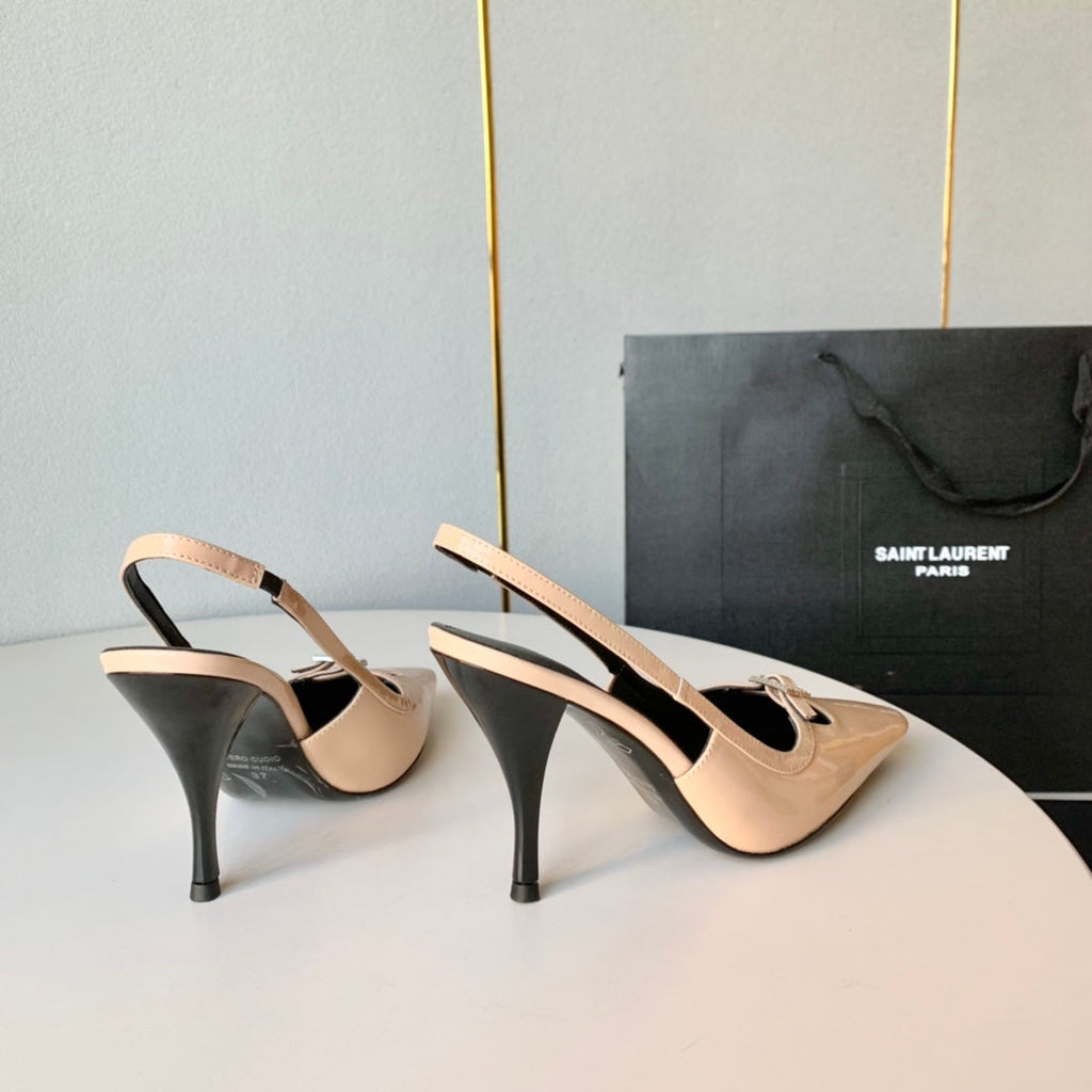 SL BLADE SLINGBACK BISQUE POLISHED CALFSKIN