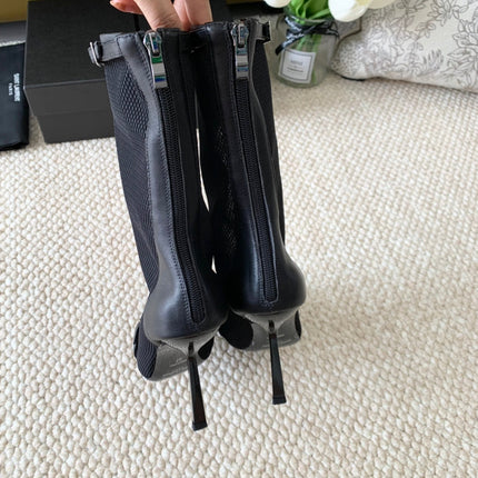 SL OXALIS BOOTIES IN BLACK MESH