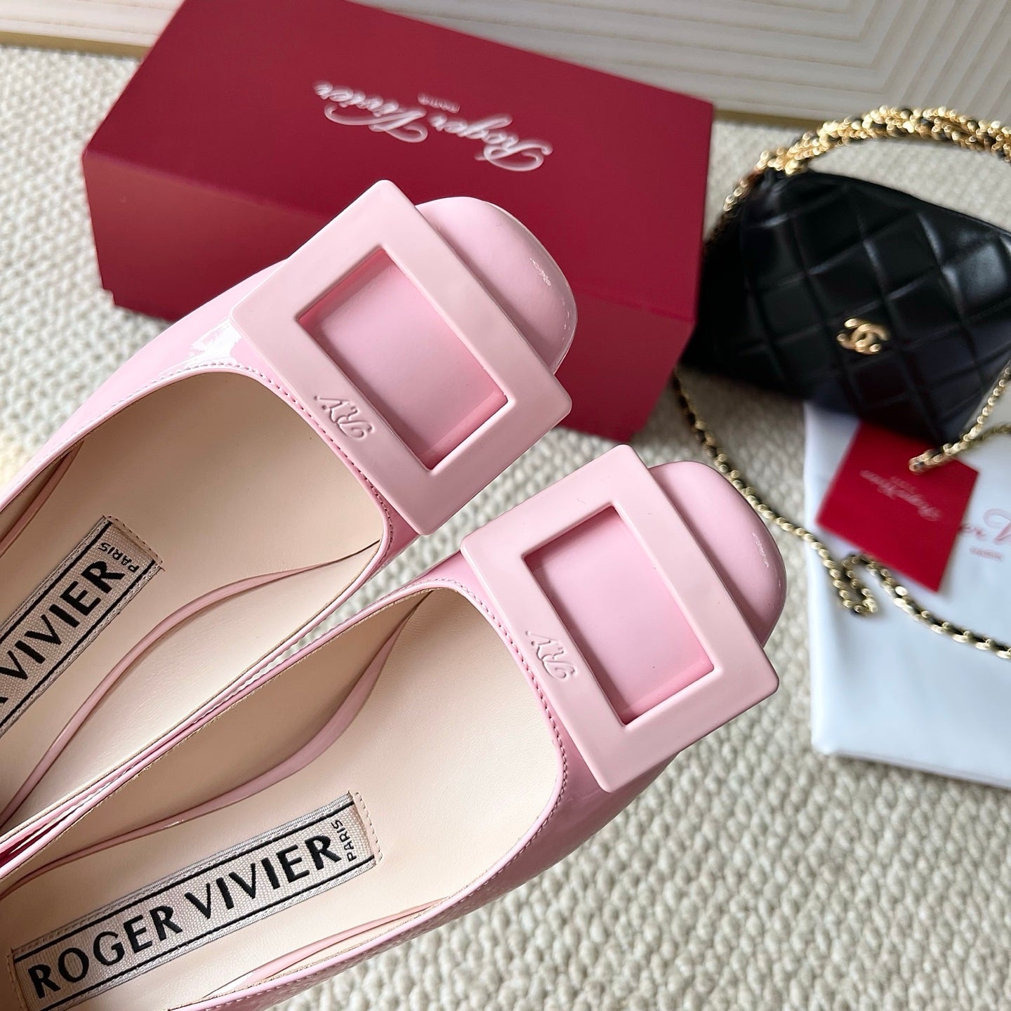 U LOOK BALLERINAS IN PASTEL PINK GLOSSY CALFSKIN