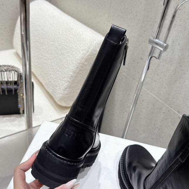 CELINE 26S ZIP-UP ANKLE BOOTS IN BLACK CALFSKIN