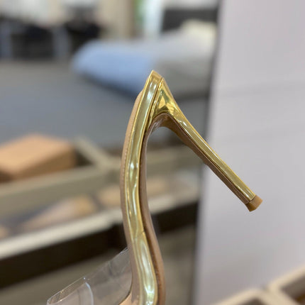 GIANVITO ROSSI 26S HEELED SANDALS 105 MM IN GOLD CALFSKIN