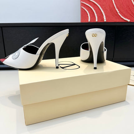 VALENTINO 26S SNAKE STRAP SANDALS 100 MM IN WHITE CALFSKIN