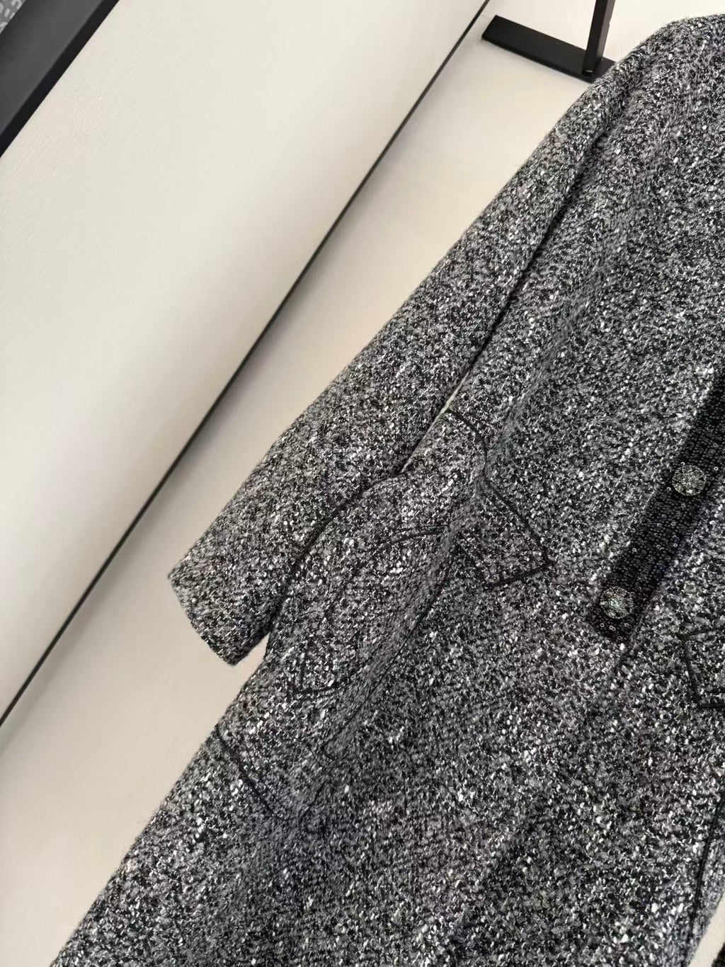 CHANEL 25S LONG TWEED COAT 422