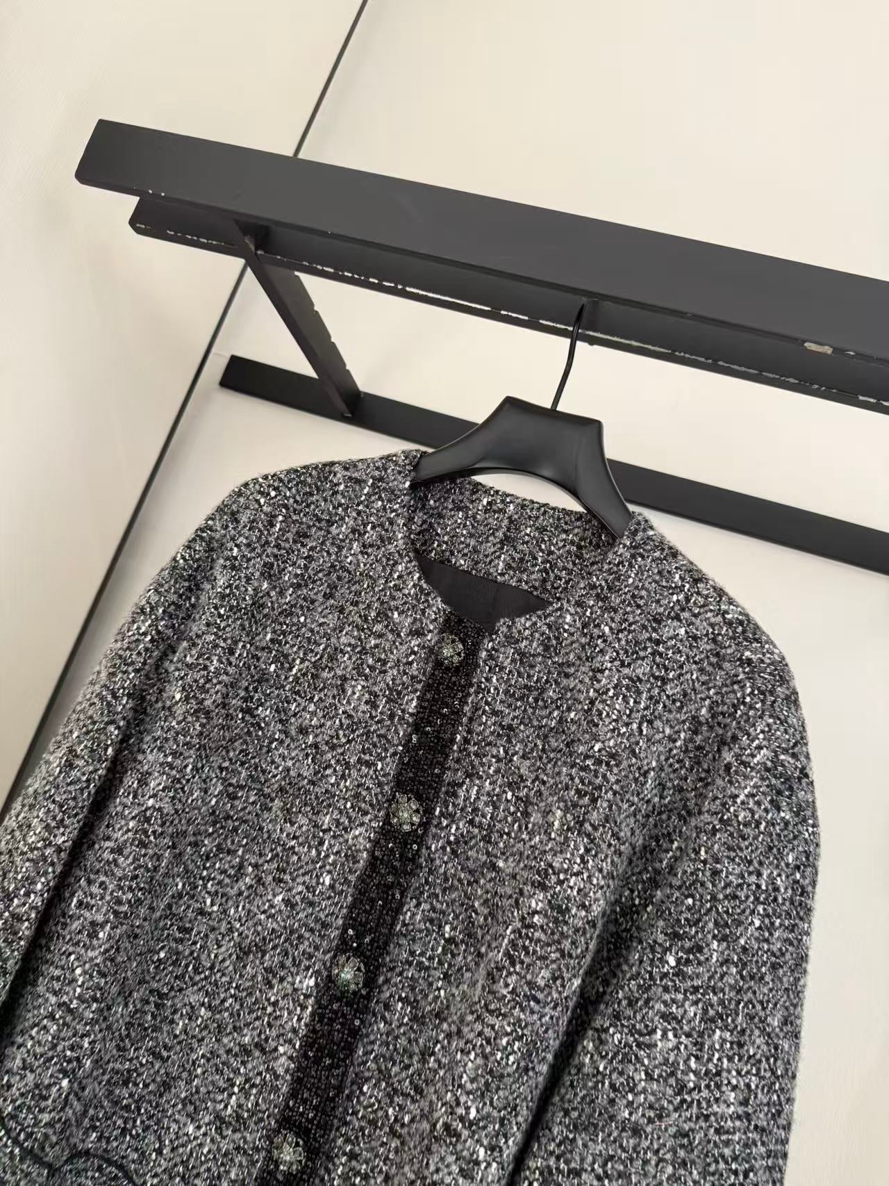 CHANEL 25S LONG TWEED COAT 422