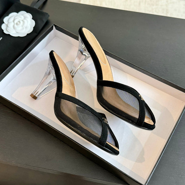 Double C High Heel Black Lambskin
