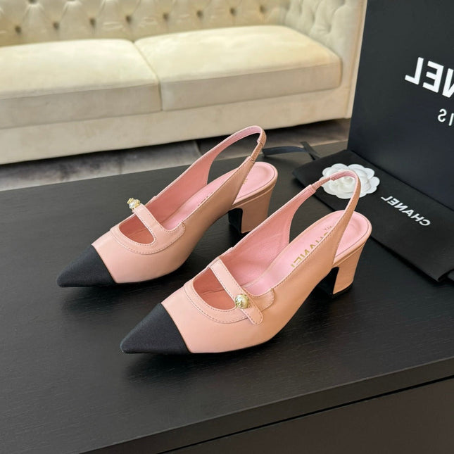 Double C WOMEN'S Slingback SPIRIT TOE Light Pink Lambskin