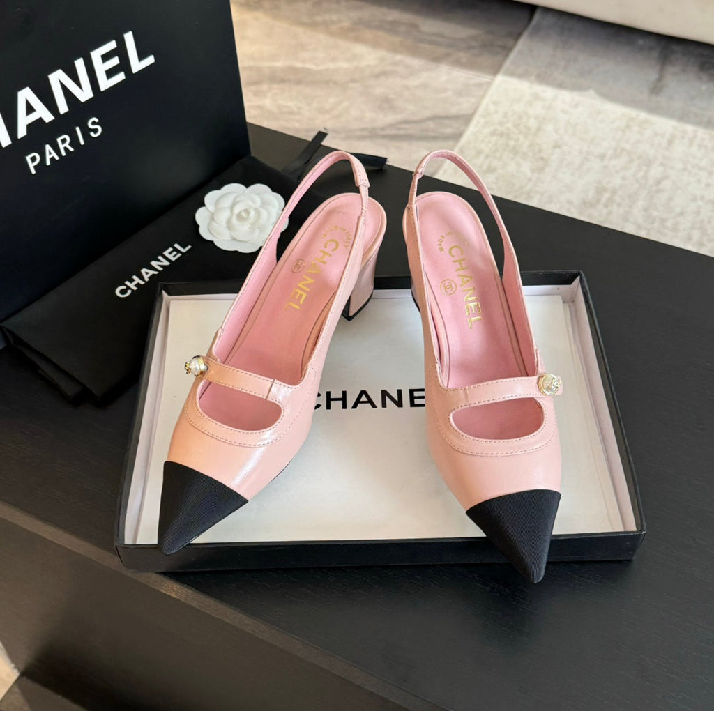 Double C WOMEN'S Slingback SPIRIT TOE Light Pink Lambskin