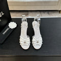 HIGH HEEL SANDAL WITH BOW IN WHITE LAMBSKIN