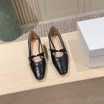 DIOR 26S MARY JANE KITTEN HEEL 40MM IN BLACK CROCODILE EMBOSSED CALFSKIN