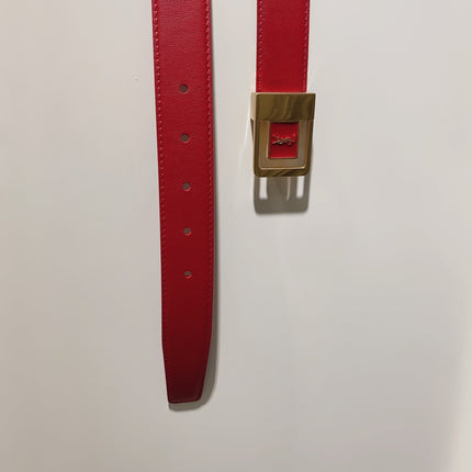 YSL 25S BELT 30 MM IN RED CALFSKIN 520628