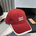 MIUMIU BASEBALL CAP IN RED FABRIC STYLE 9