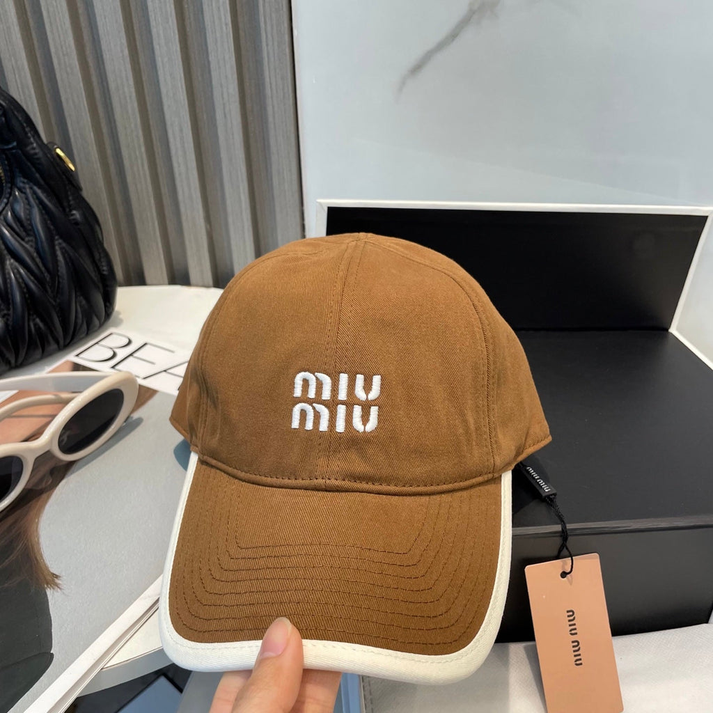 MIUMIU BASEBALL CAP IN BURNT ORANGE FABRIC STYLE 5