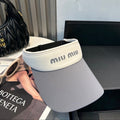 MIUMIU SPORT VISOR CAP IN GRAY MIX WHITE FABRIC
